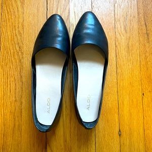 Also black leather flats